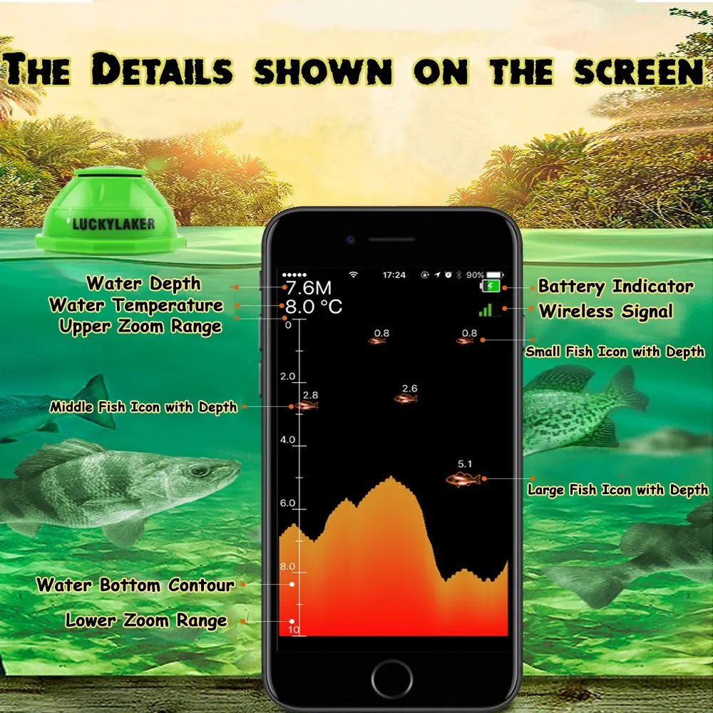 WiFi Wireless Finder For Underwater Fish Hunting Deeper Sonar Fishfinder With APP Echo Sounder Fishing Alarm for Depth Fish Sensor (6)