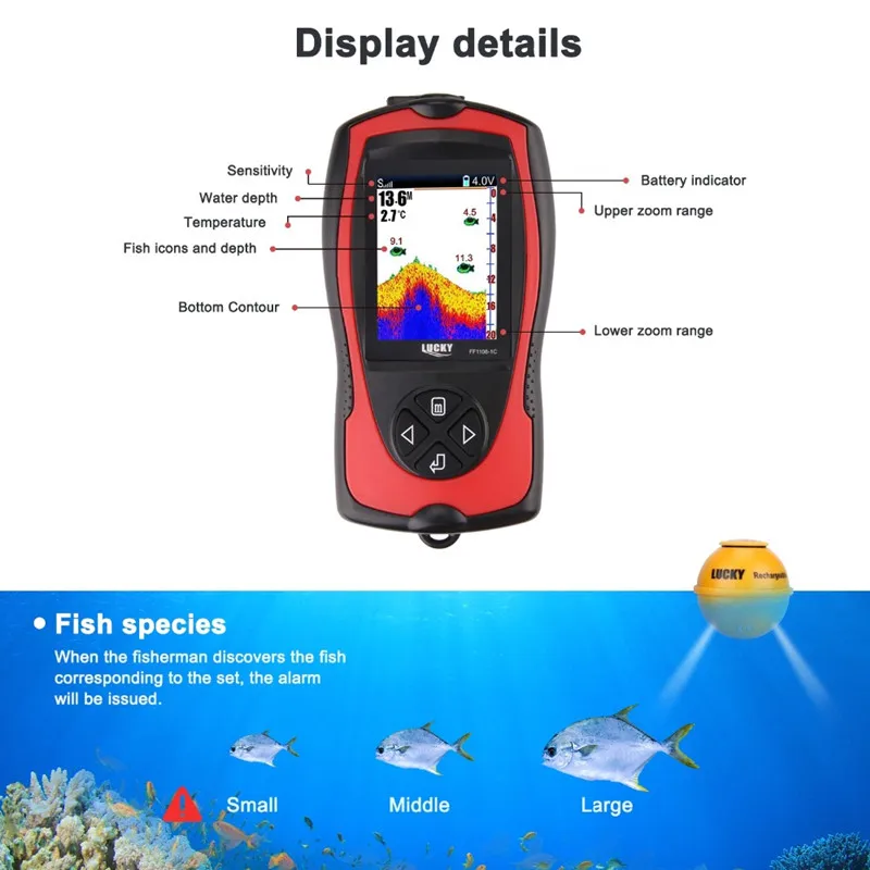 Deeper Wireless Sonar Fish Finder FF1108-1CWLA Fish Finder With Waterproof Color Display Pesca Bite Alarms For Sea Shore Fishing (1)