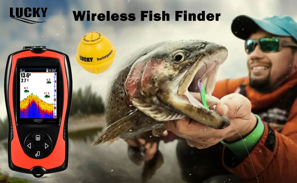 Lucky Sonar Fish Finder Wireless Ice Fishing Accessories Fishfinder Depth Echo Sounder Sensor for Sea Fishing FF1108-1CWLA (3)