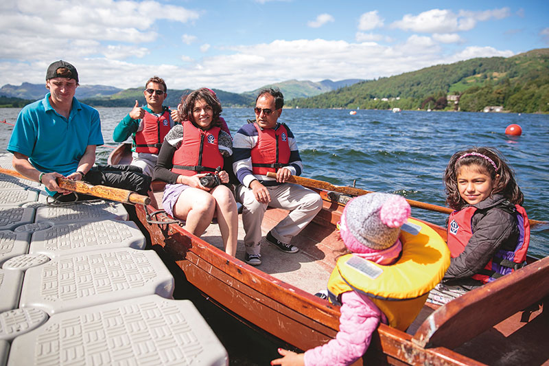 Family in a rowing boat on Windermere